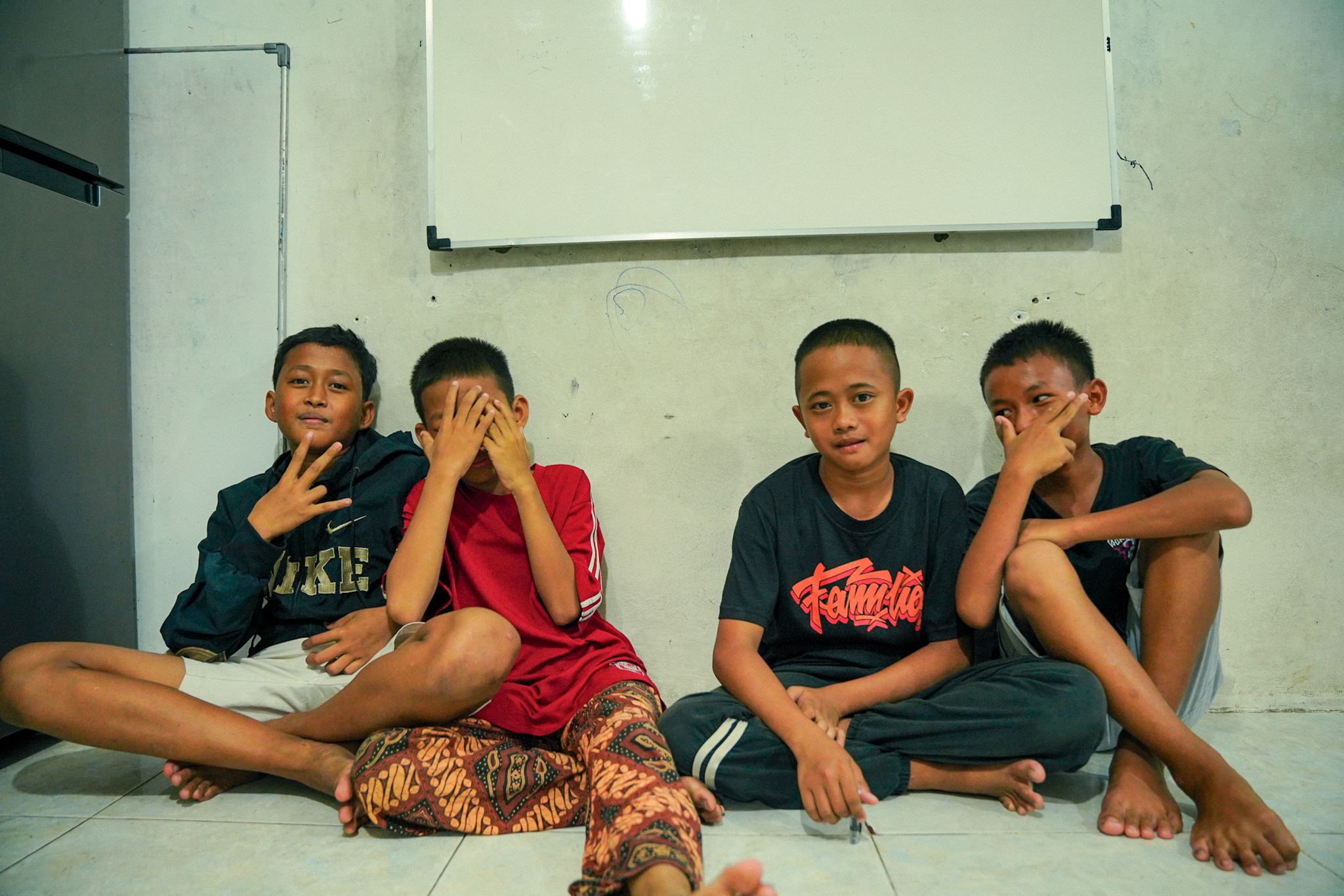 Boys in a classroom at a Telaga Charity supported school